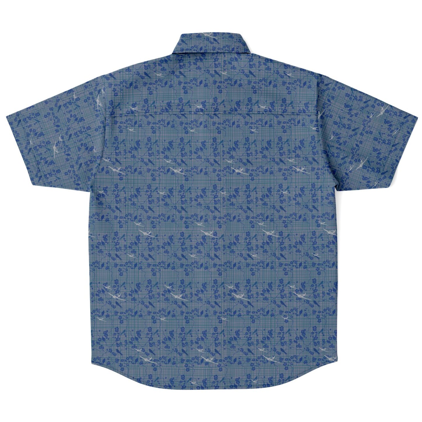 Button-down shirt SWIFT aircraft Short Sleeve whimsical navy background print