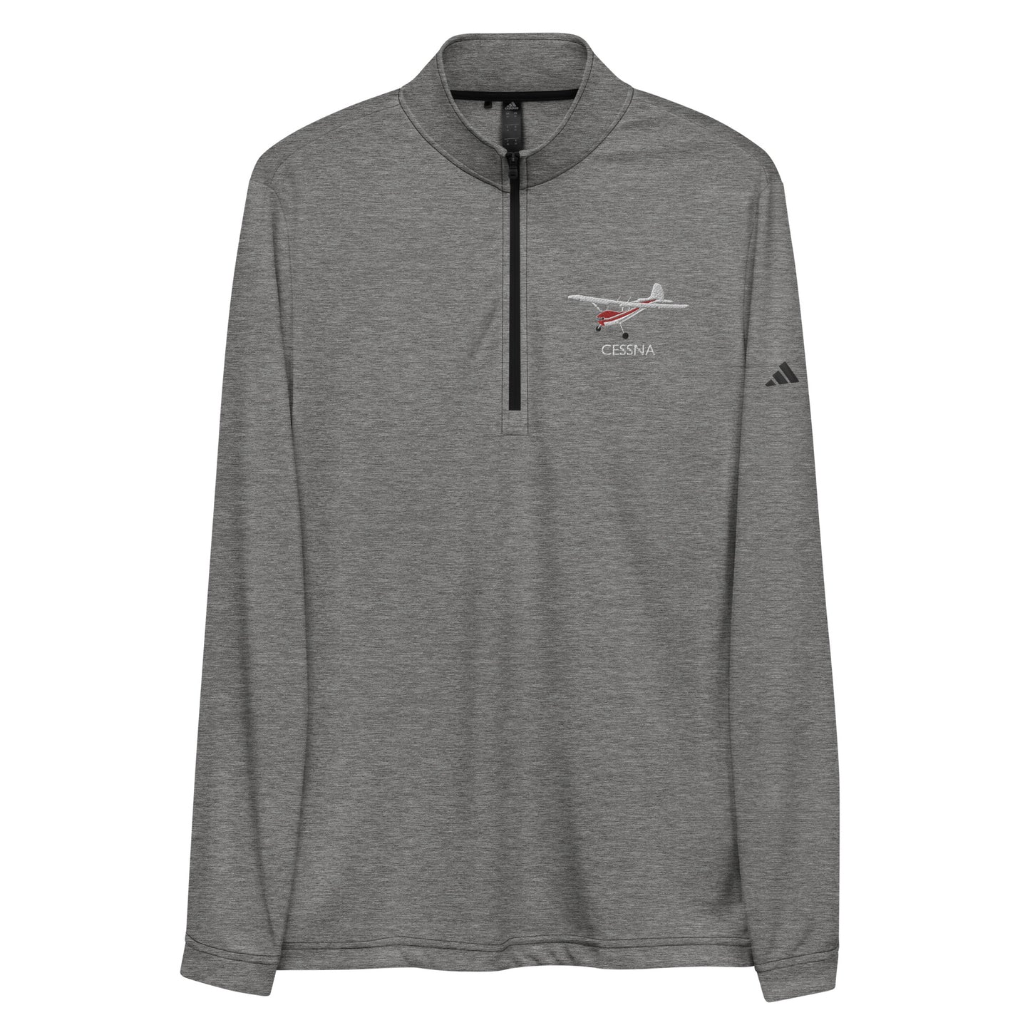 CESSNA 170 White-Red Embroidered ECO Sustainable UPF 50+ Quarter zip pullover - Recycled Polyester.