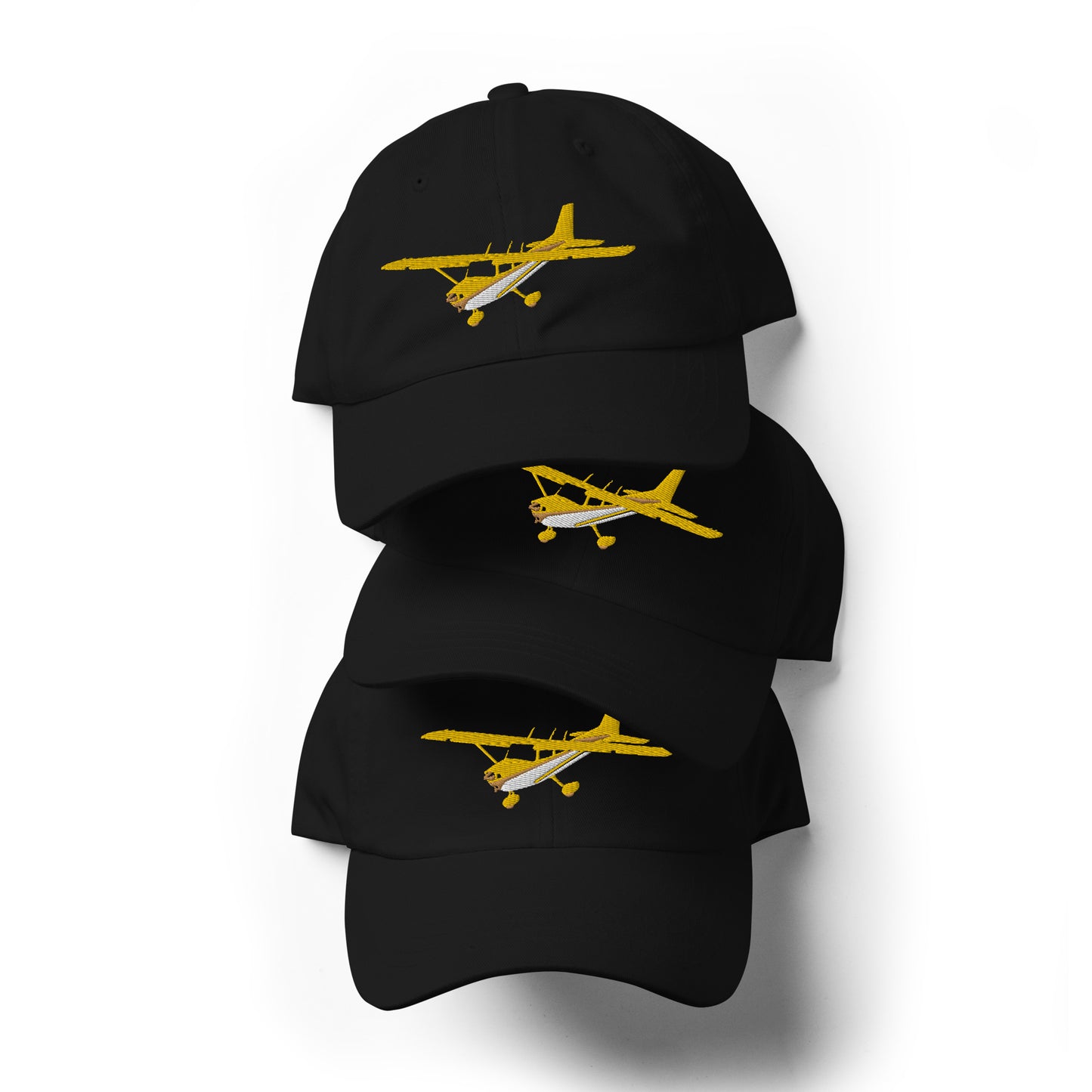 CESSNA 172 Skyhawk yellow white CUSTOM  N Number Embroidered cotton twill aviation hat - Minimum 3 order
