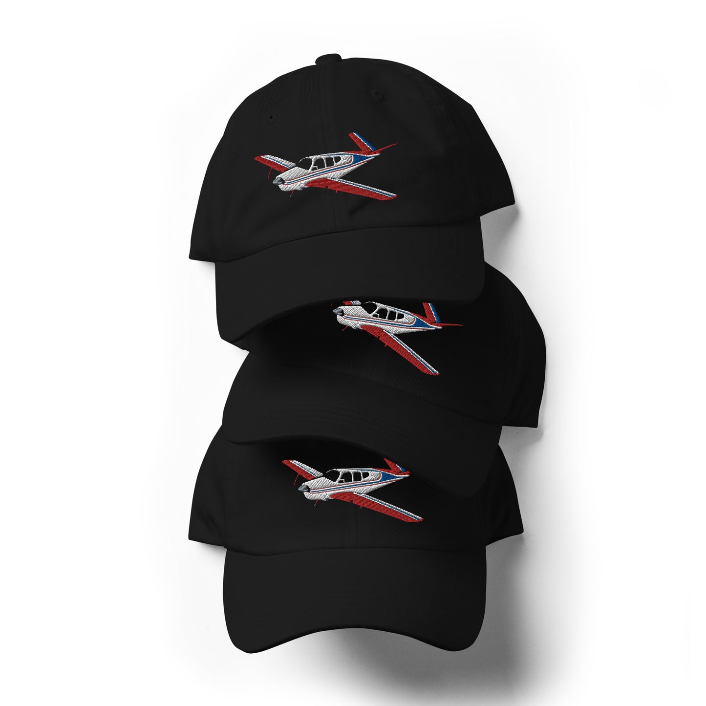 V-Tail BONANZA Tri color 2 CUSTOM N Number Embroidered Classic Cotton Twill Aviation Hat