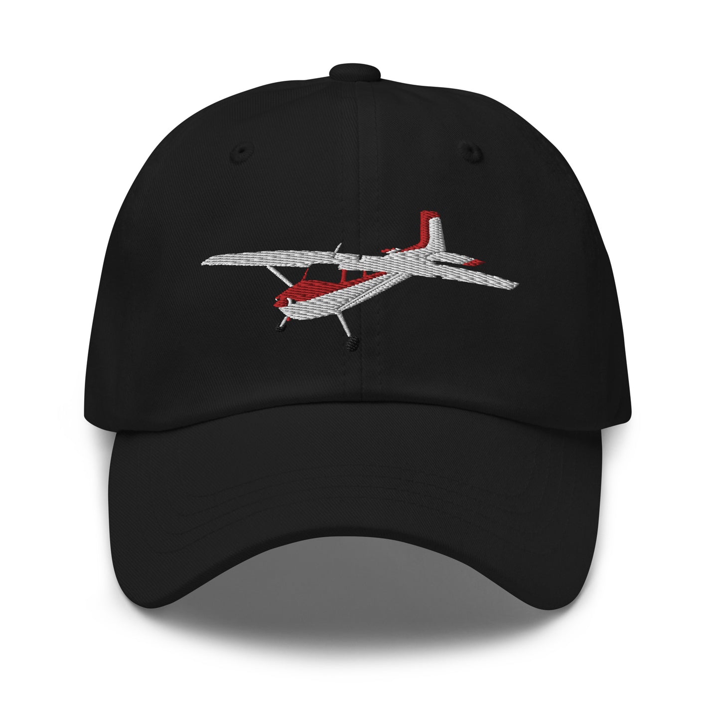 CESSNA 180 Skywagon White-Red Embroidered cotton chino twill cap