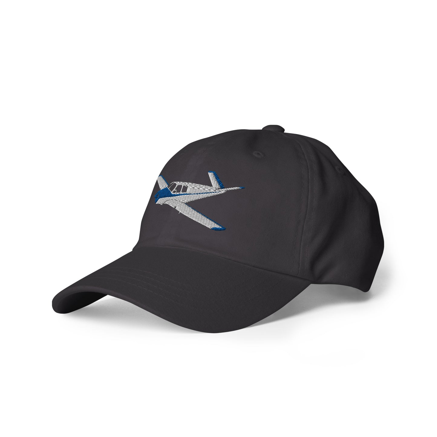 V-Tail BONANZA White-Blue Embroidered Classic Cotton Twill Aviation Hat.