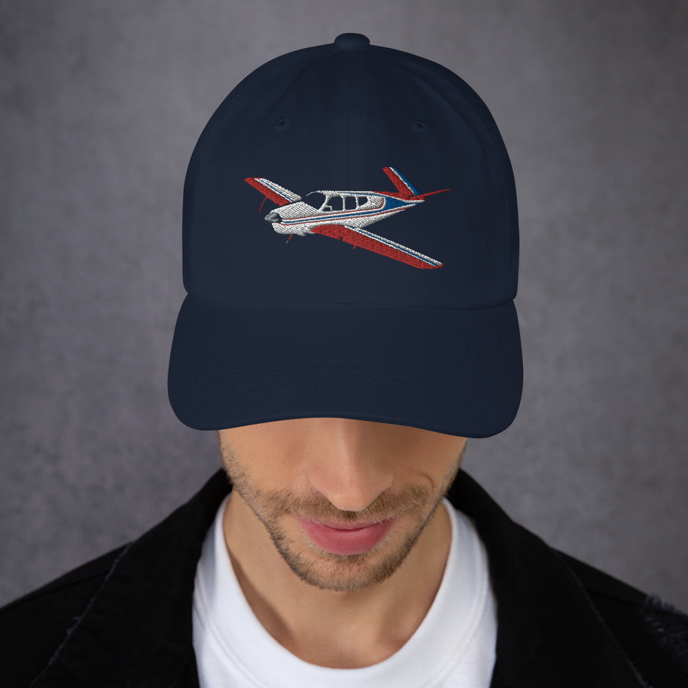 V-Tail BONANZA Tri color 2 CUSTOM N Number Embroidered Classic Cotton Twill Aviation Hat