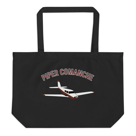 PIPER COMANCHE Large organic cotton printed aviation tote bag