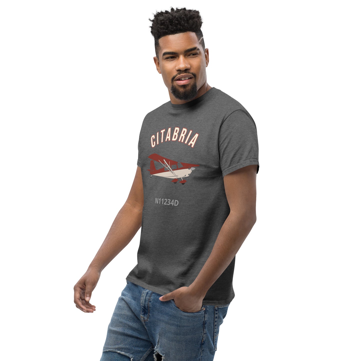 CITABRIA  CUSTOM N Number Men's classic fit aviation tee