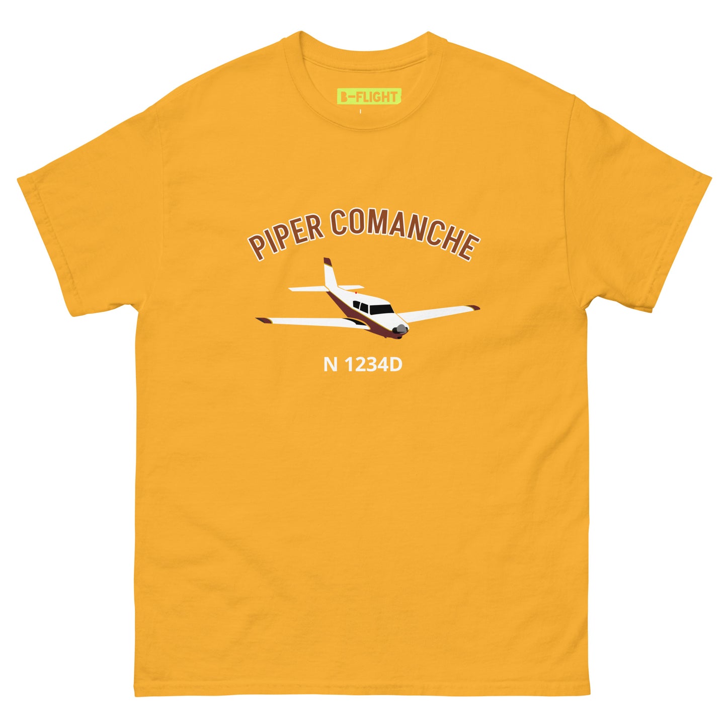 PIPER COMANCHE - CUSTOM N Number - graphic print aviation Men's tee classic fit tee