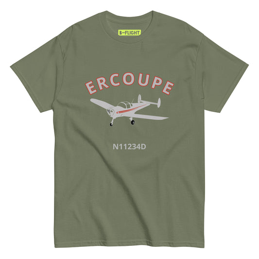 ERCOUPE CUSTOM N NUMBER Printed Short-Sleeve Unisex Classic Fit Aviation T-Shirt