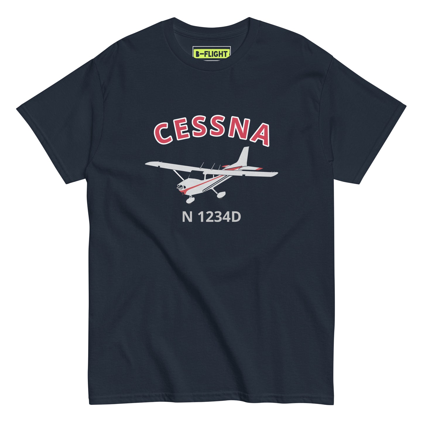 CESSNA 172 Red Trim CUSTOM N Number Aviation Unisex Men's classic tee