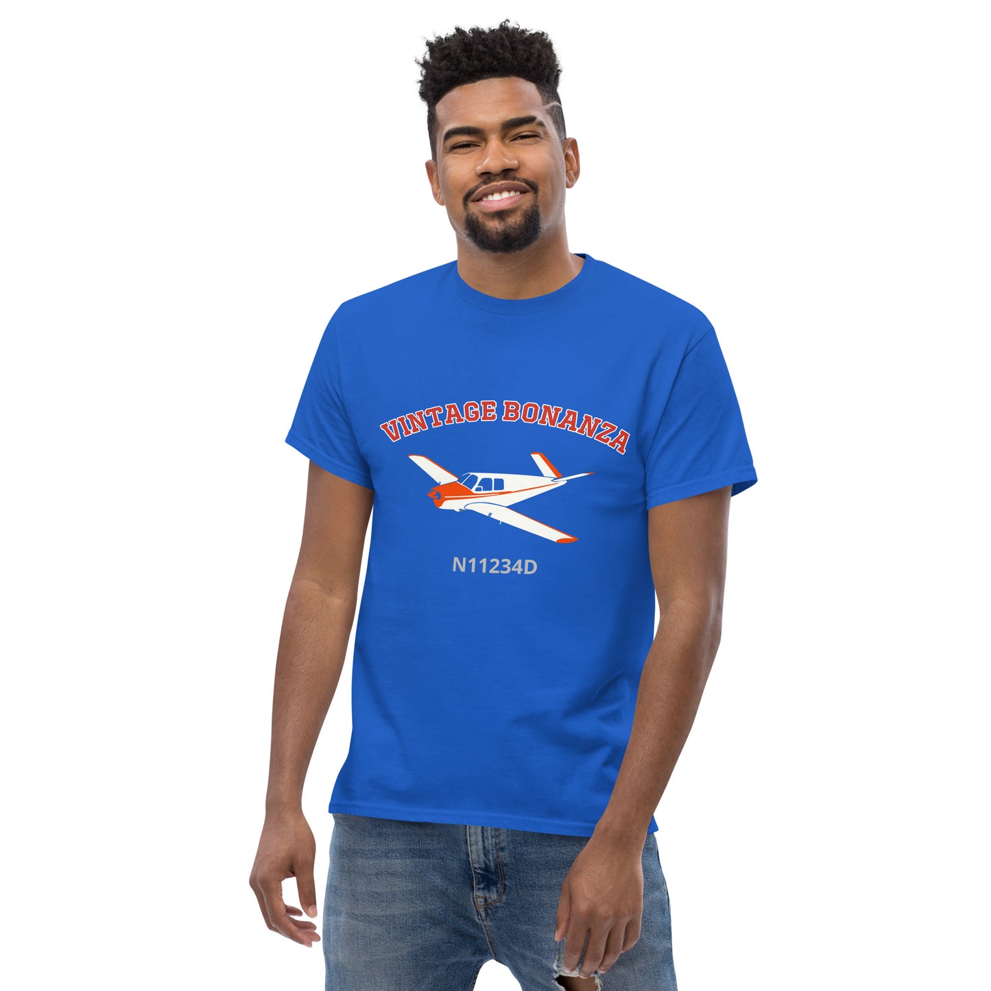 V-TAIL BONANZA  CUSTOM N Number  Men's classic cotton tee