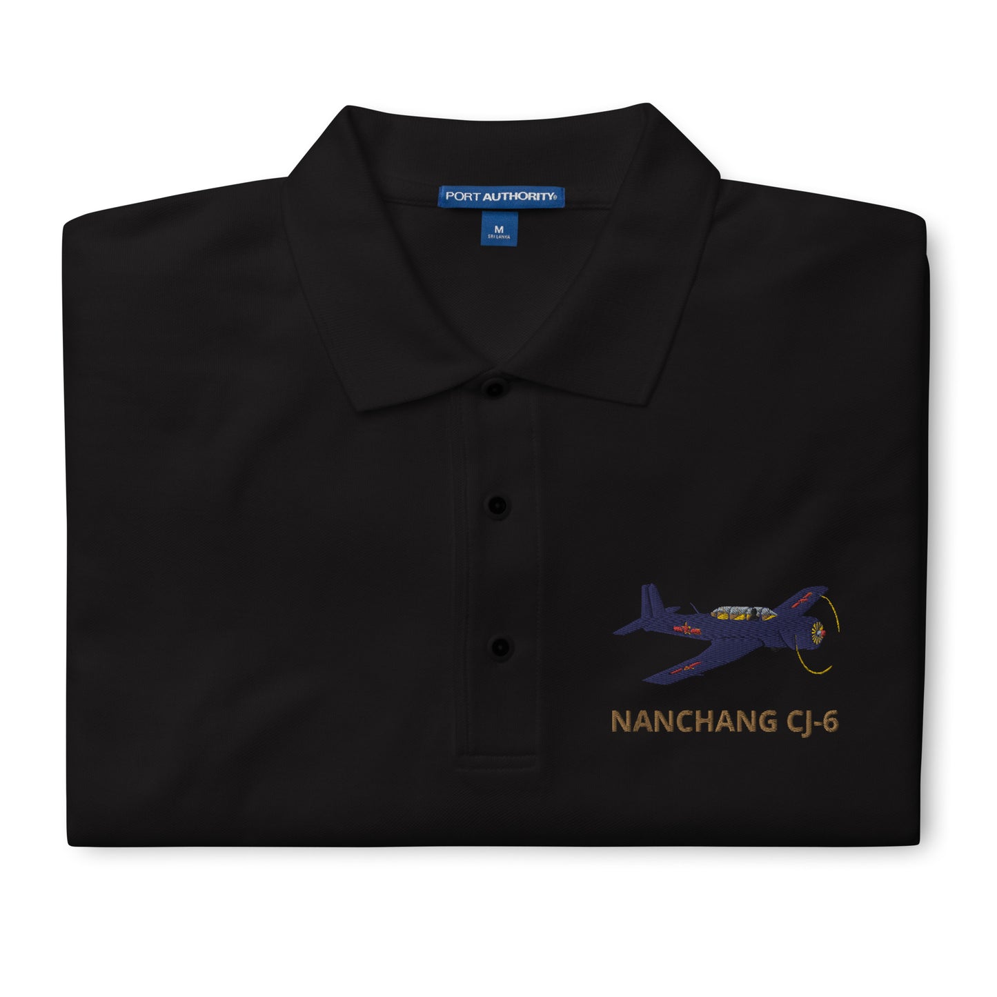Warbird Nanchang CJ-6 embroidered aviation Men's Premium Polo