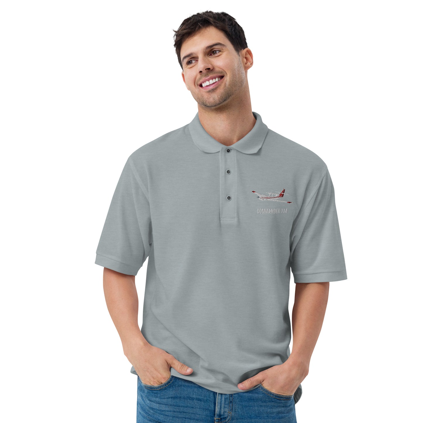 Rockwell Commander 114 Embroidered Men's Premium Premium Polo