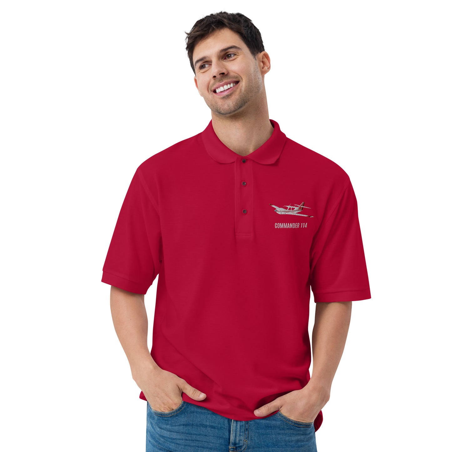 Rockwell Commander 114 Embroidered Men's Premium Premium Polo