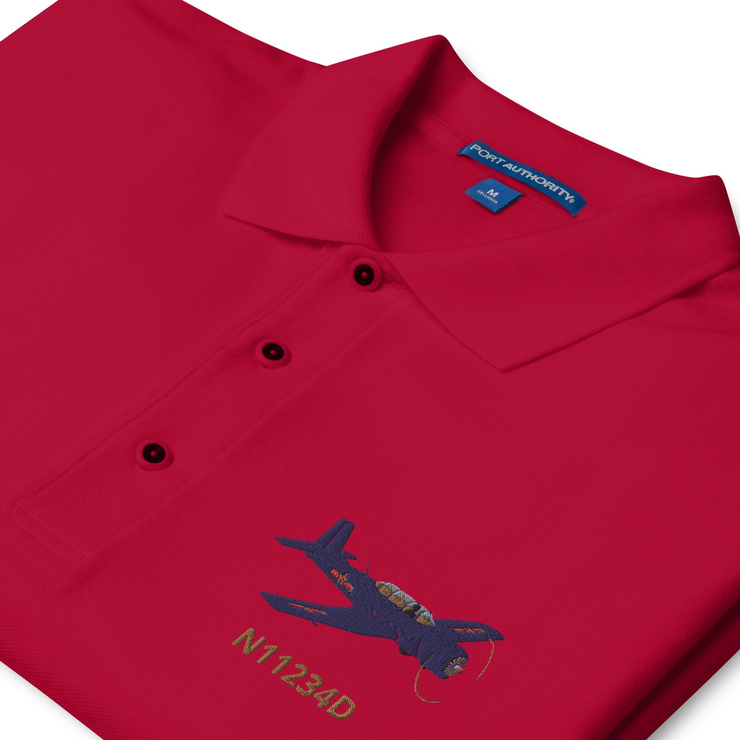 Warbird Nanchang CJ-6 CUSTOM N Number Embroidered Men's Premium Aviation Polo