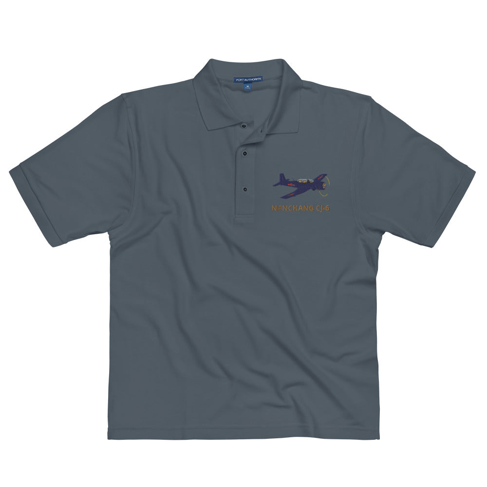 Warbird Nanchang CJ-6 embroidered aviation Men's Premium Polo