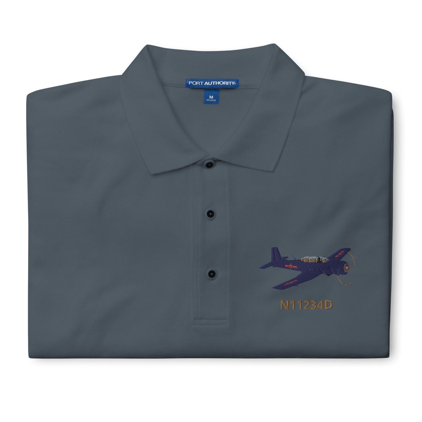 Warbird Nanchang CJ-6 CUSTOM N Number Embroidered Men's Premium Aviation Polo
