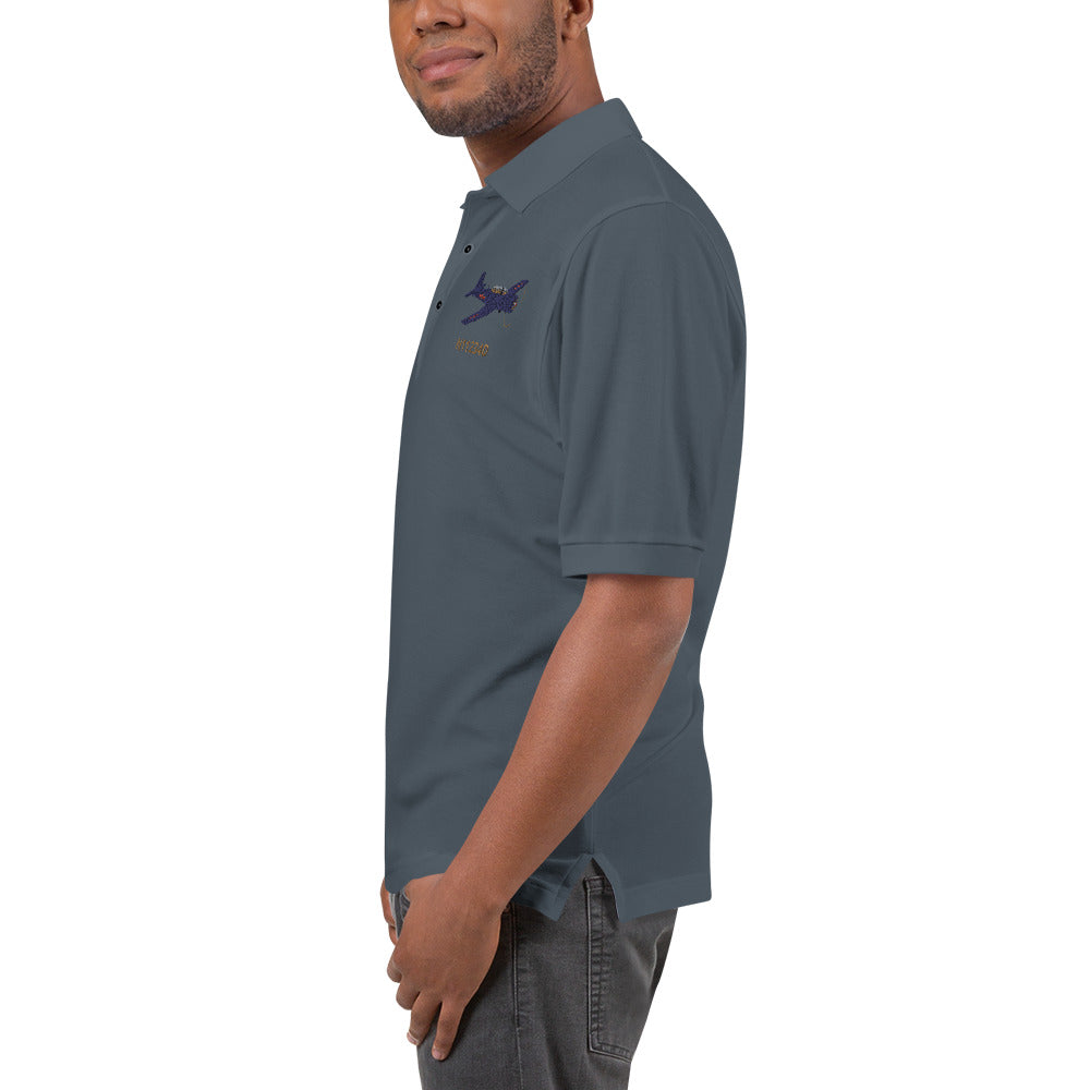 Warbird Nanchang CJ-6 CUSTOM N Number Embroidered Men's Premium Aviation Polo