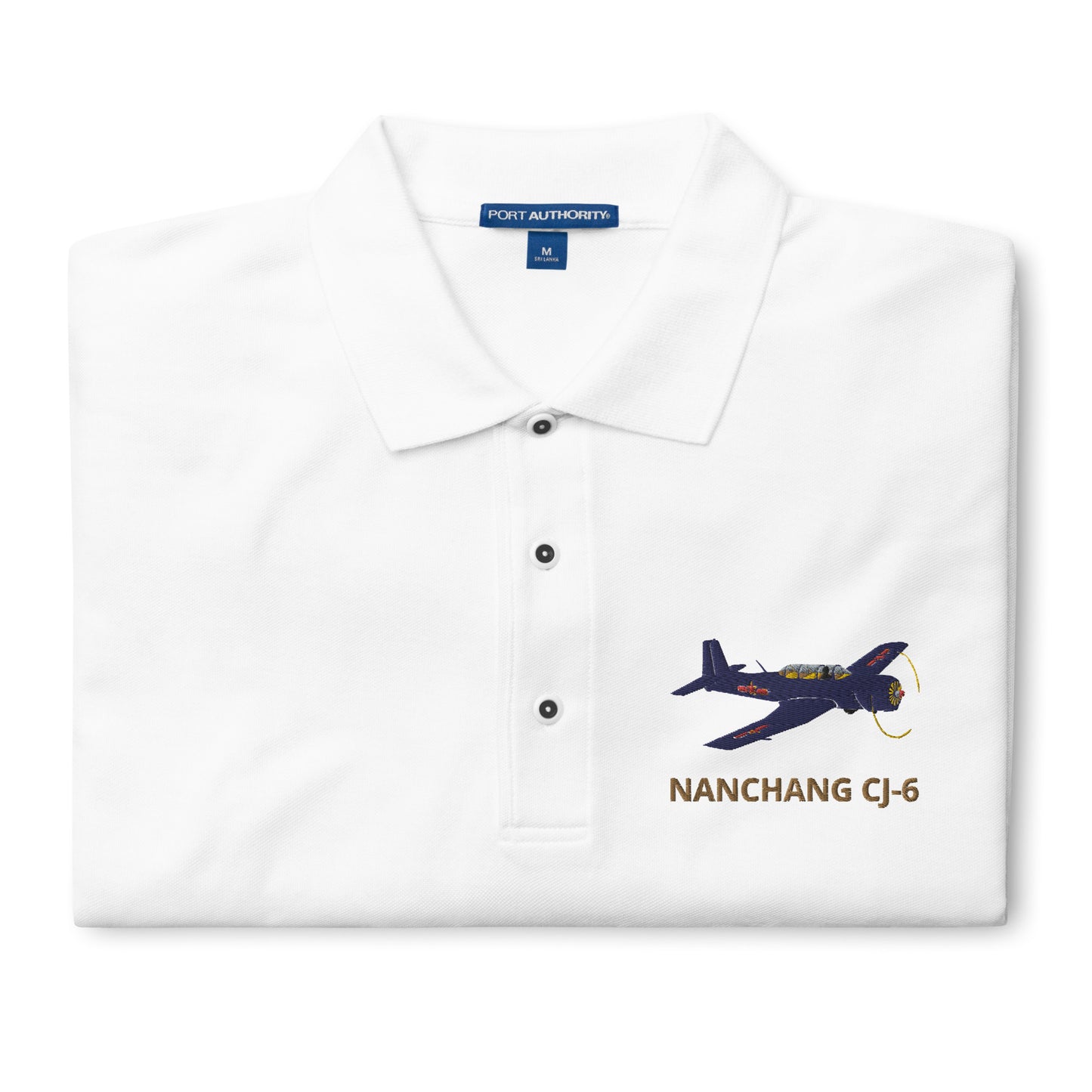 Warbird Nanchang CJ-6 embroidered aviation Men's Premium Polo