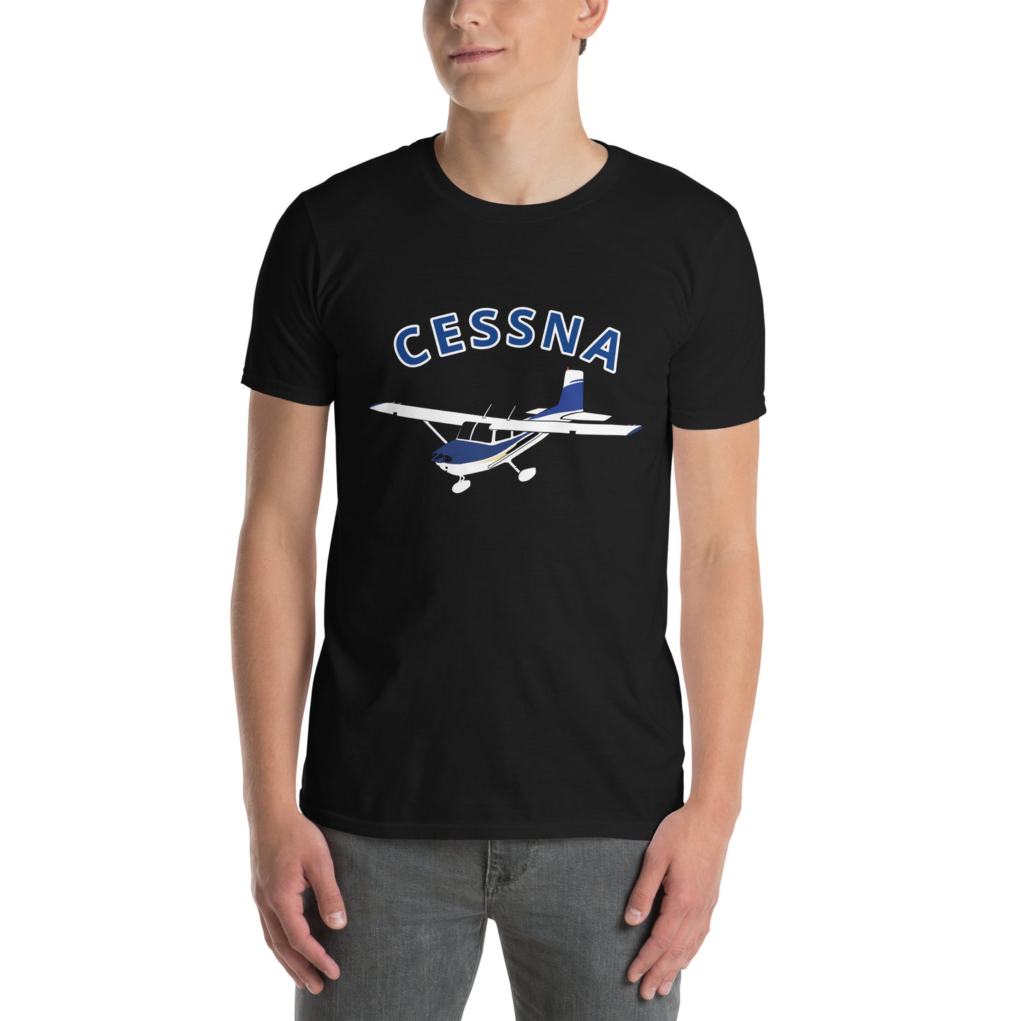 CESSNA 182 Straight tail  Short-Sleeve Unisex  Soft Aviation T-Shirt