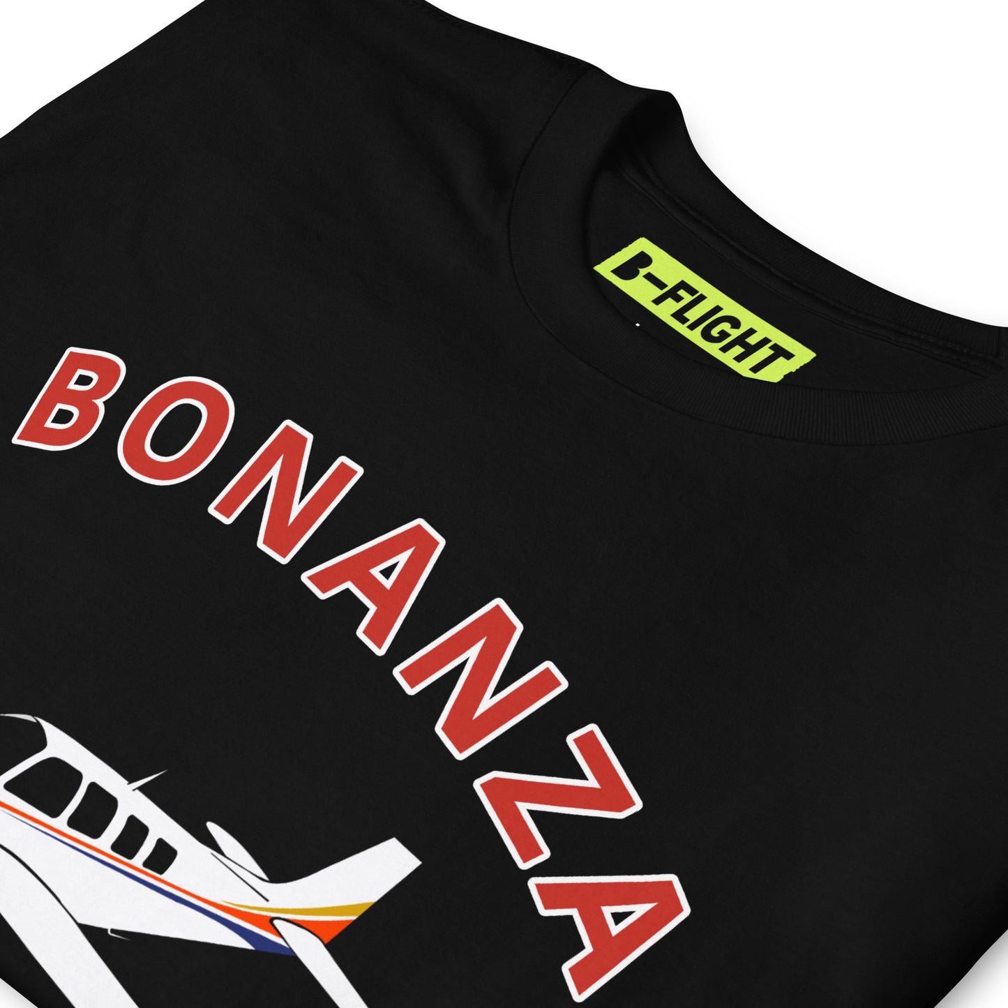 BONANZA A36  White with Stripe Graphic Short-Sleeve Unisex classic fit aviation T-Shirt.