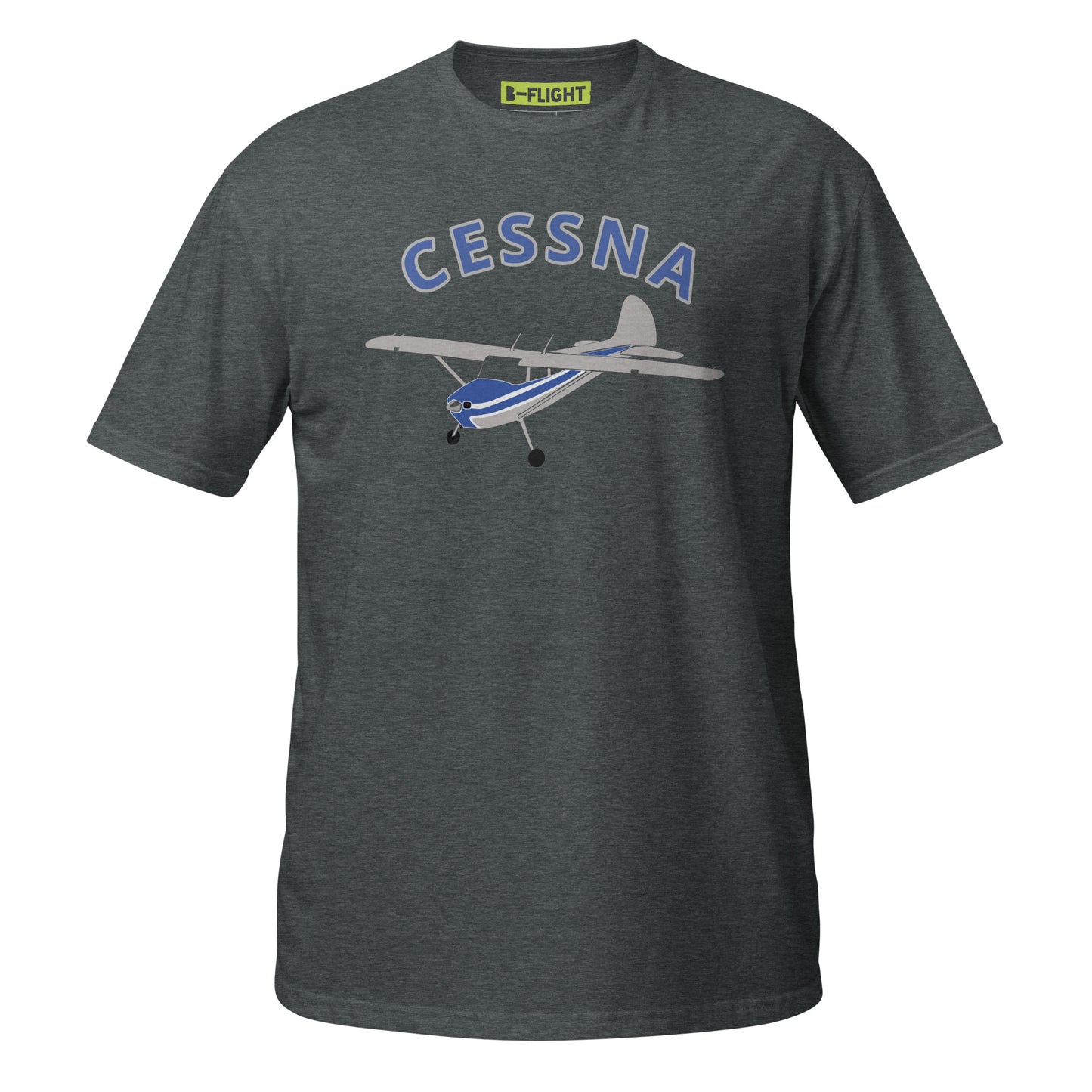 CESSNA 170 polished grey-blue Soft  Short-Sleeve Unisex Aviation T-Shirt