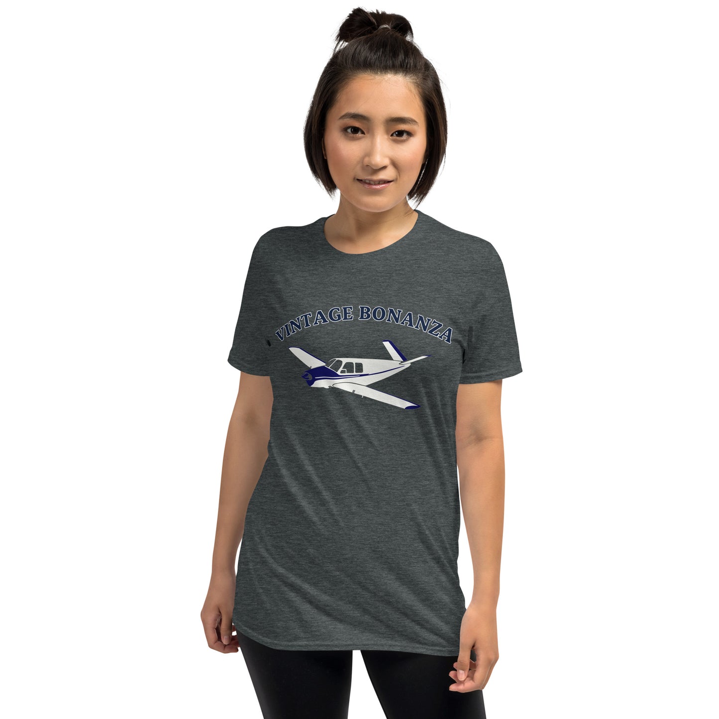 V-TAIL BONANZA Vintage blue - white Printed Short-Sleeve Unisex Classic Fit Aviation T-Shirt