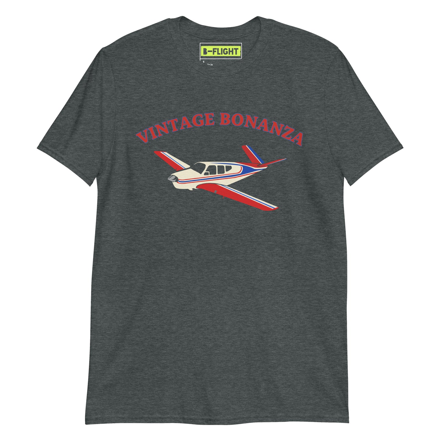 V-TAIL BONANZA Vintage tri-color 2 stripe Printed Short-Sleeve Unisex Classic Fit Aviation T-Shirt