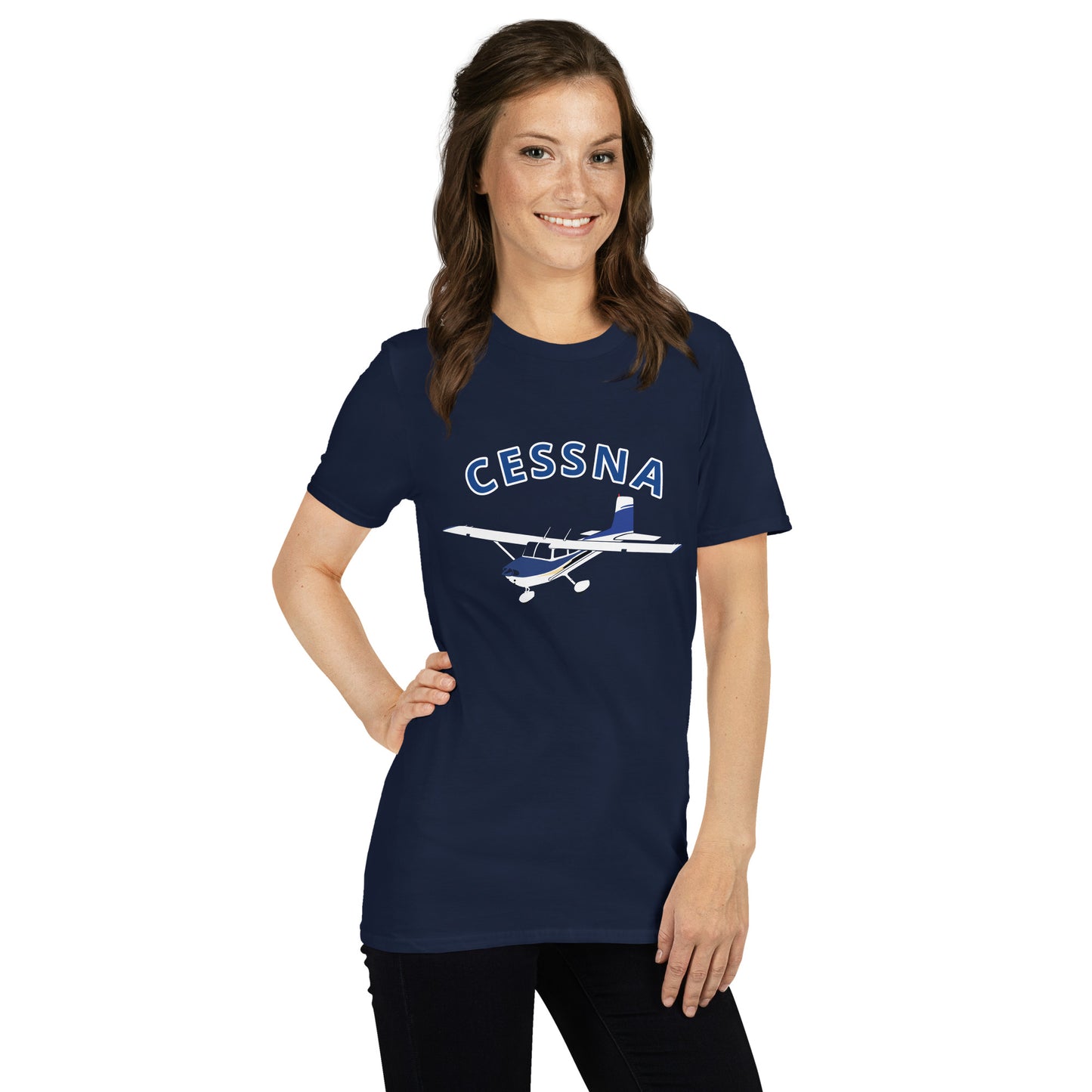 CESSNA 182 Straight tail  Short-Sleeve Unisex  Soft Aviation T-Shirt