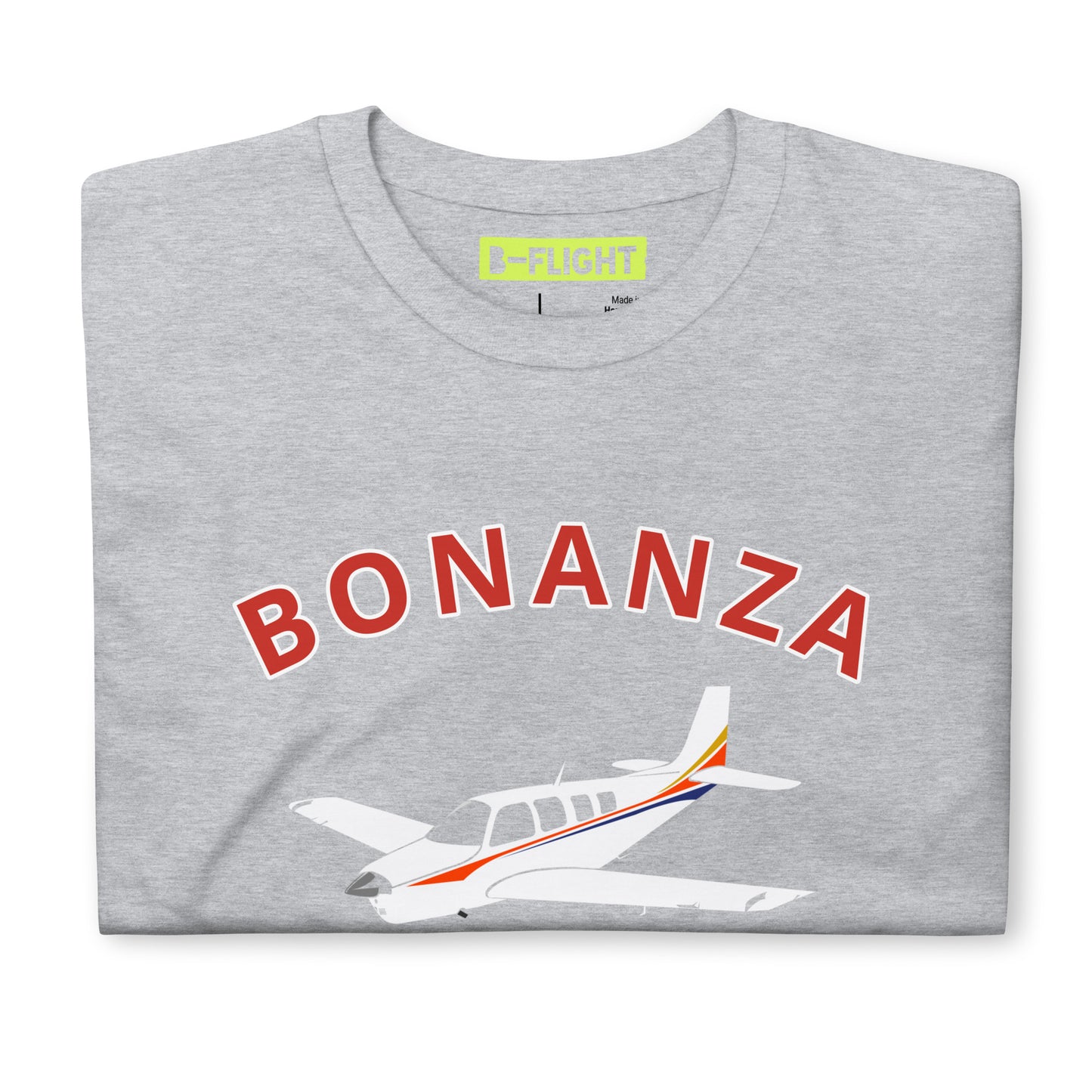 BONANZA A36  White with Stripe Graphic Short-Sleeve Unisex classic fit aviation T-Shirt.