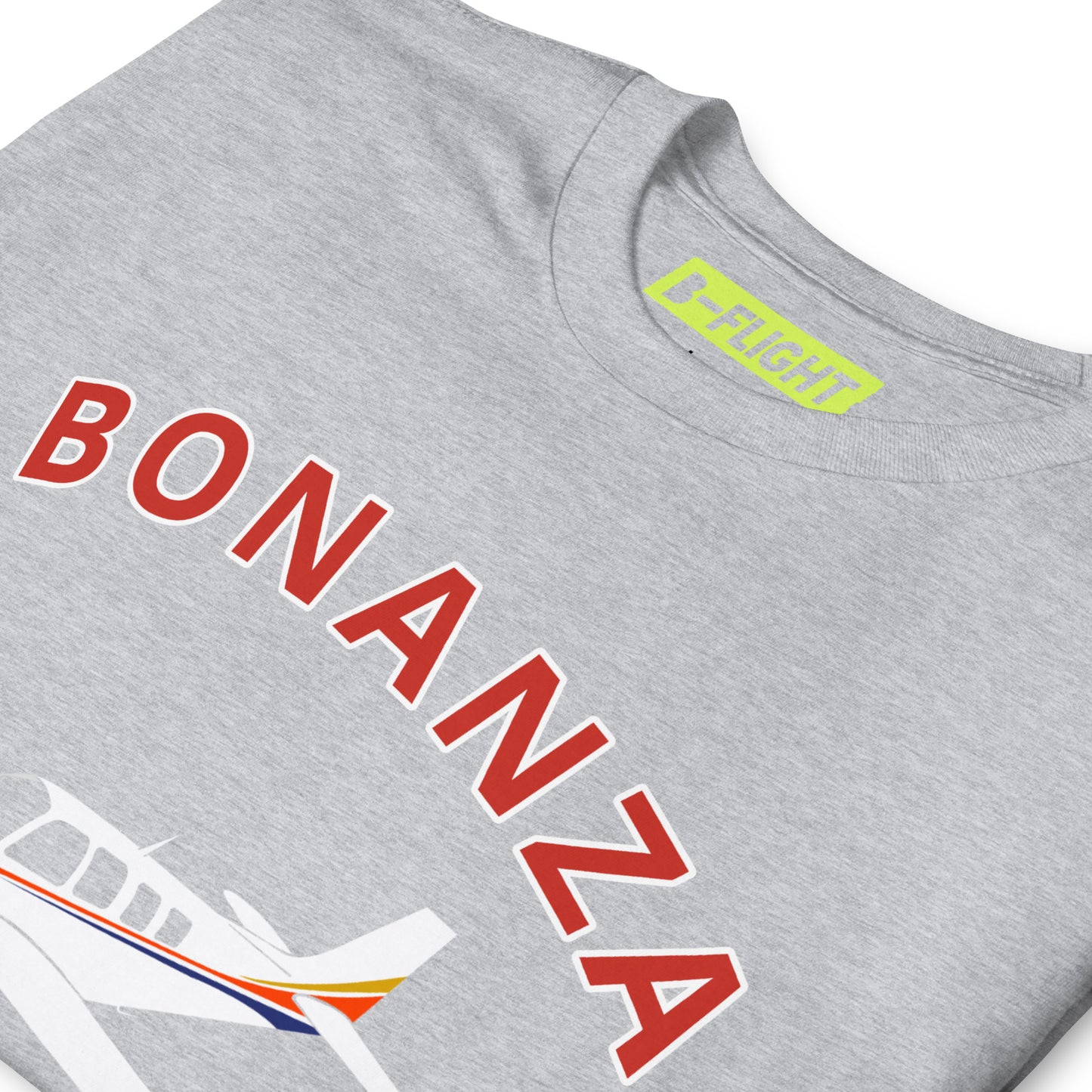 BONANZA A36  White with Stripe Graphic Short-Sleeve Unisex classic fit aviation T-Shirt.