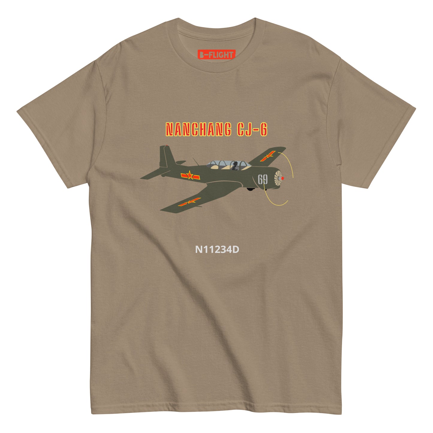 Nanchang CJ-6 CUSTOM N Number and CUSTOM Cowling Number Unisex classic printed tee