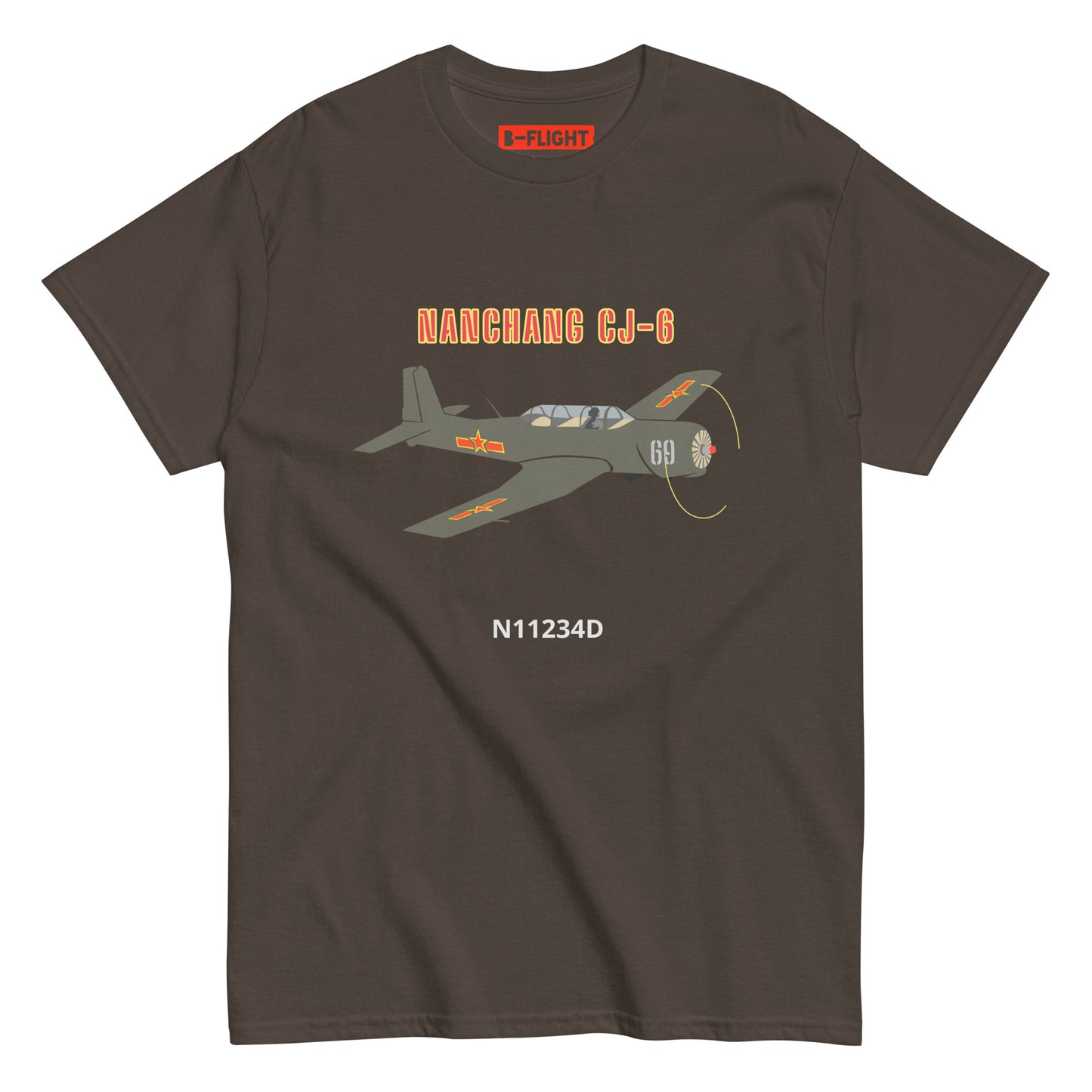 Nanchang CJ-6 CUSTOM N Number and CUSTOM Cowling Number Unisex classic printed tee