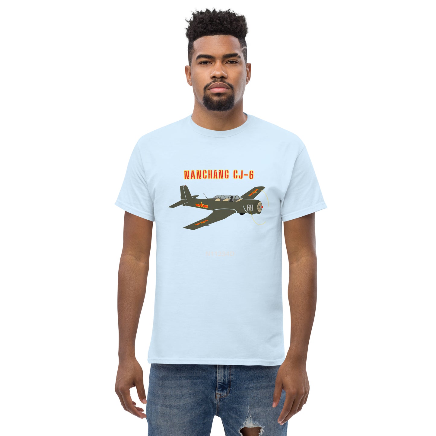 Nanchang CJ-6 CUSTOM N Number and CUSTOM Cowling Number Unisex classic printed tee
