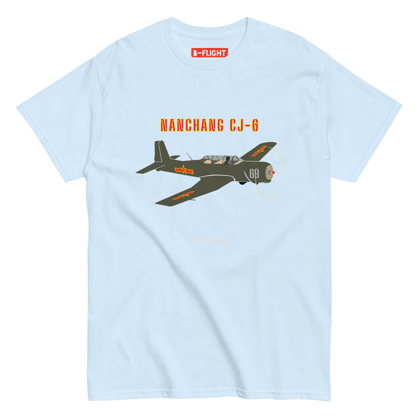Nanchang CJ-6 CUSTOM N Number and CUSTOM Cowling Number Unisex classic printed tee