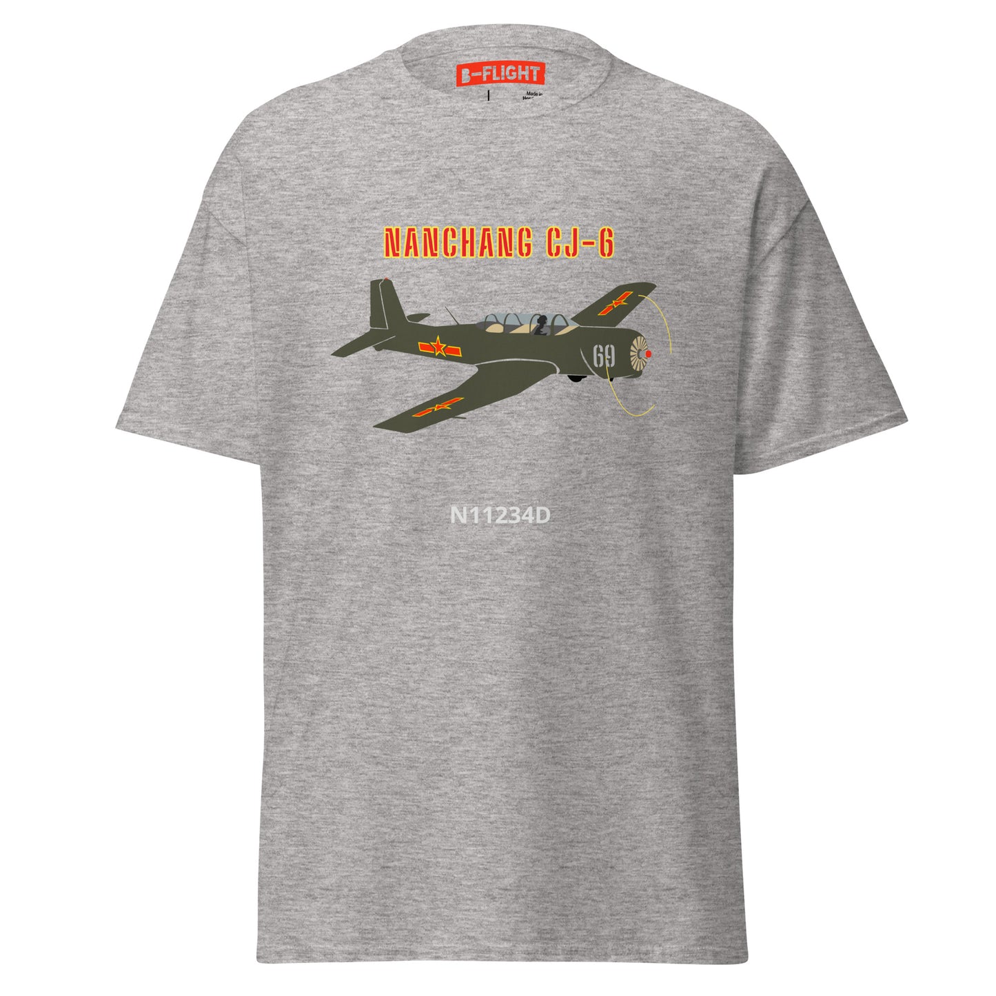 Nanchang CJ-6 CUSTOM N Number and CUSTOM Cowling Number Unisex classic printed tee
