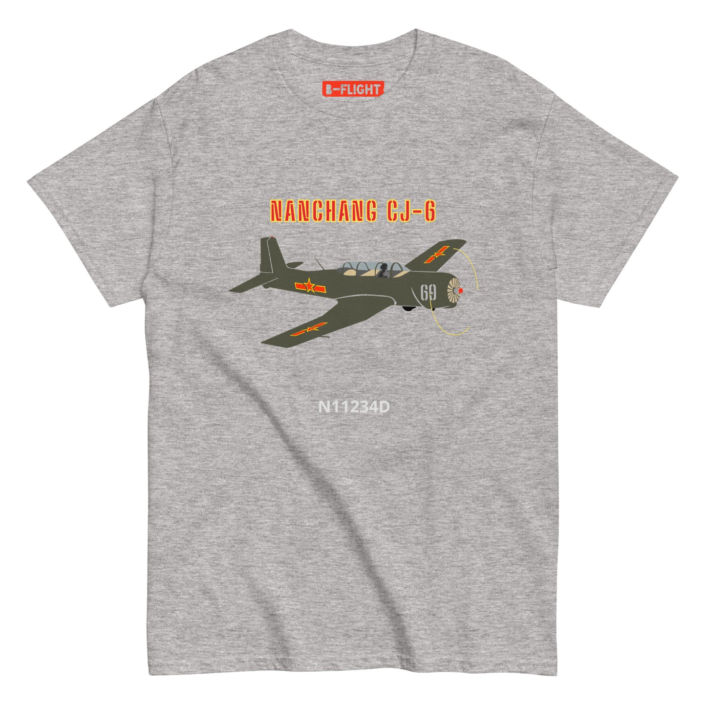 Nanchang CJ-6 CUSTOM N Number and CUSTOM Cowling Number Unisex classic printed tee