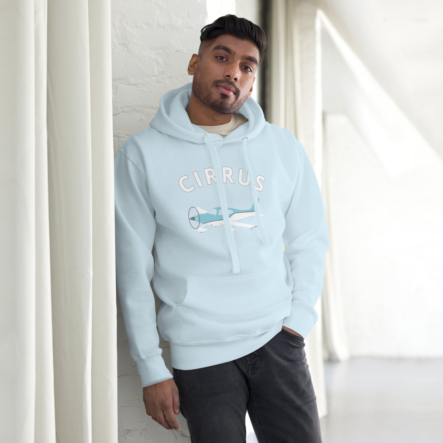 CIRRUS blue-white - cozy Unisex Hoodie. Classic fit for men and women.