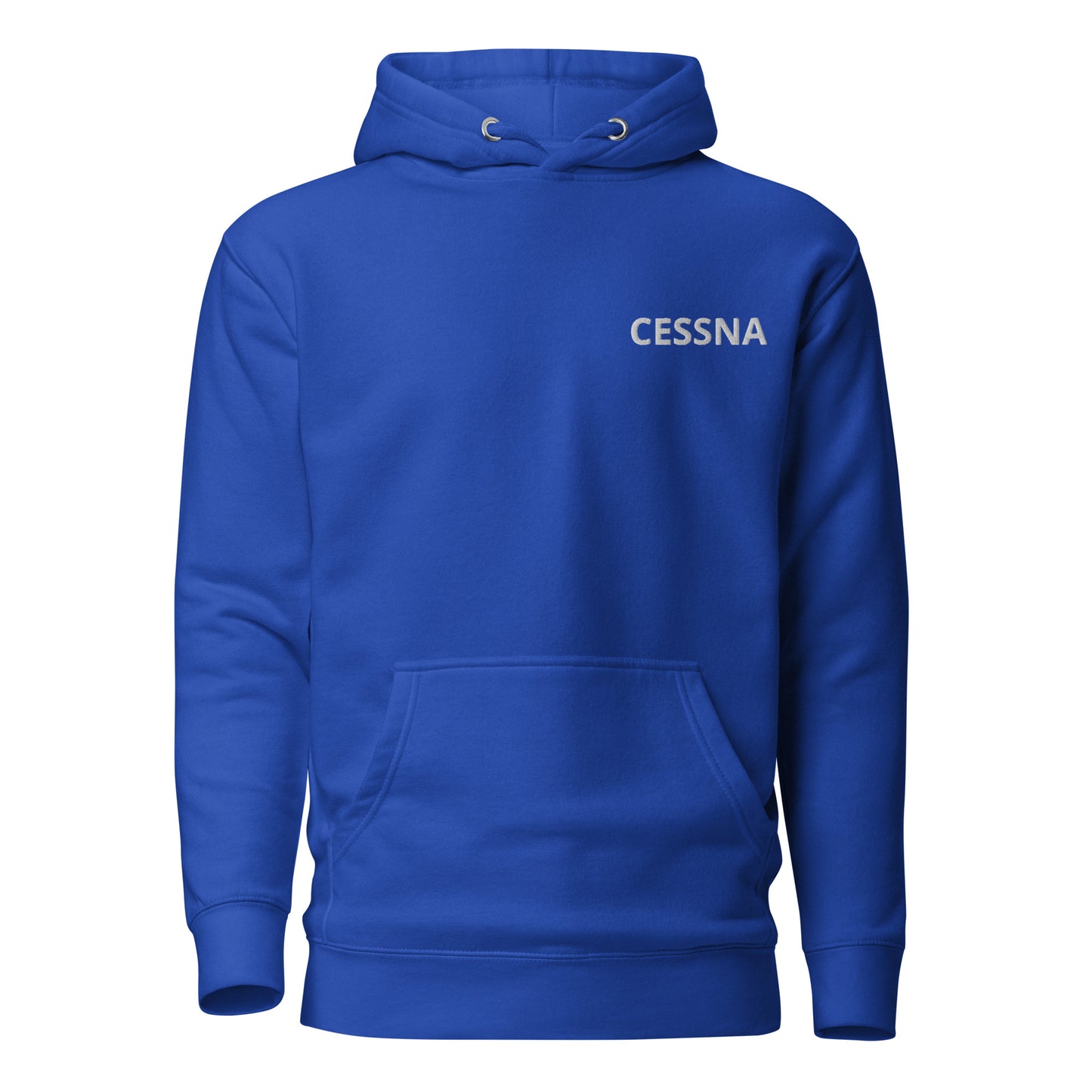 CESSNA 140 White - blue  Back Print with front embroidery CUSTOM N Number Unisex Hoodie