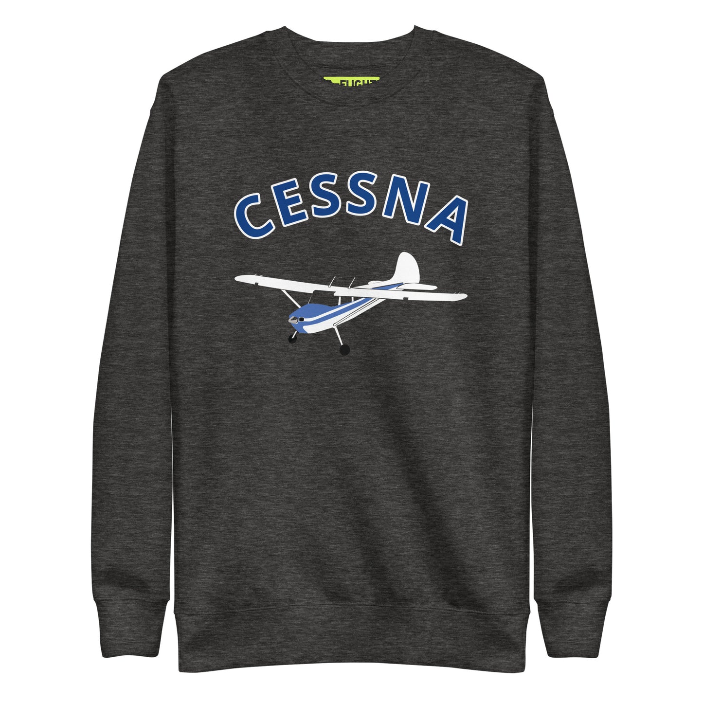 CESSNA 170 white -blue Printed Unisex Cozy Fleece Aviation Premium Sweatshirt