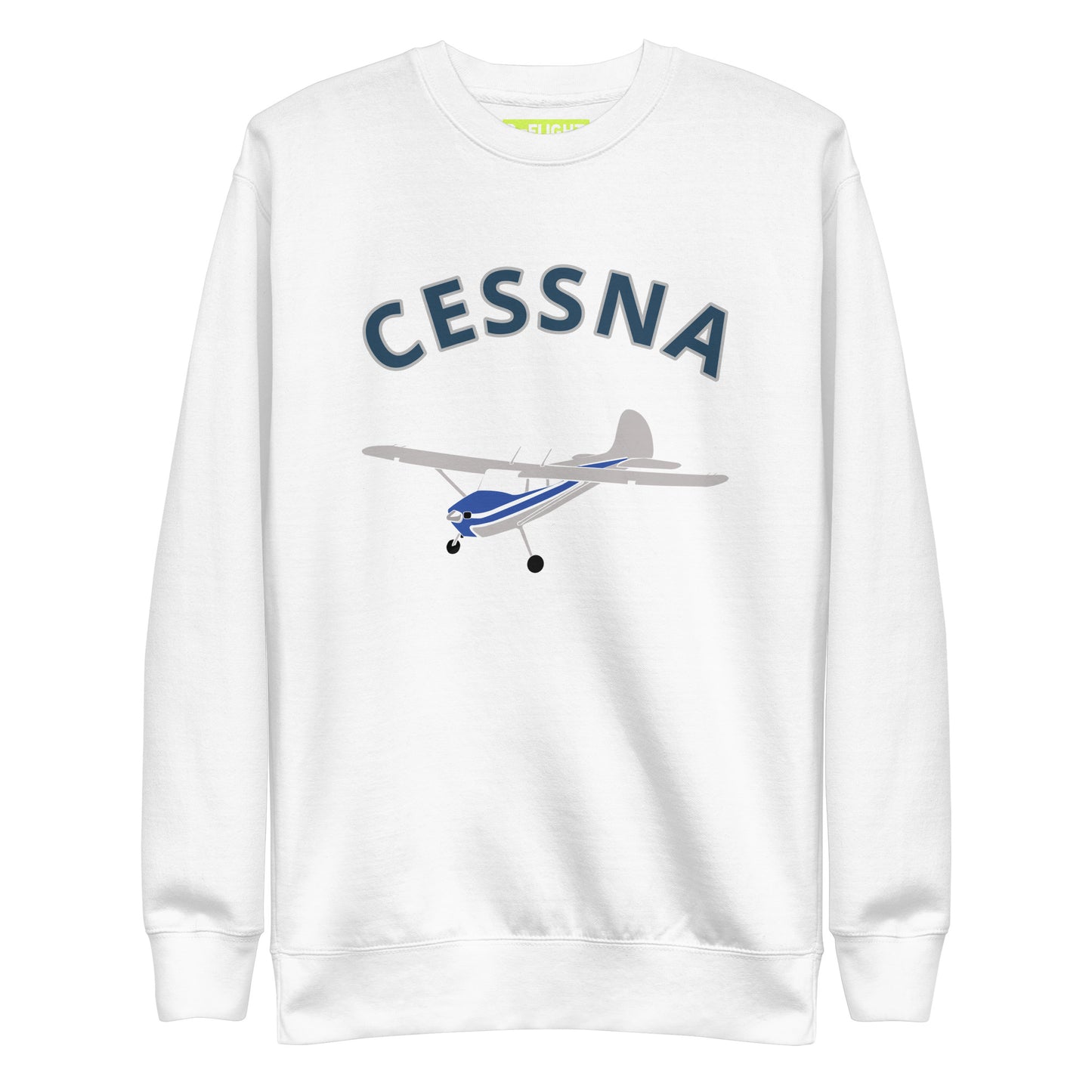 CESSNA 170 Polished grey -blue Printed Unisex Cozy Fleece Aviation Premium Sweatshirt.