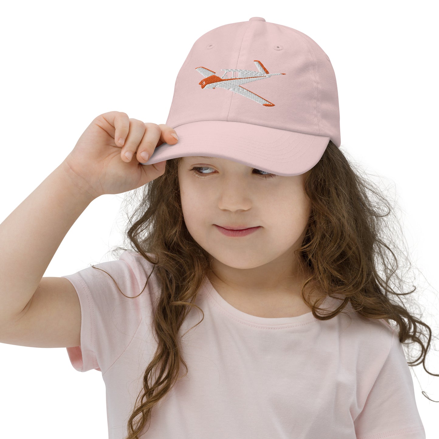 V-TAIL BONANZA  white-red CUSTOM N Number embroidered Aviation Youth baseball cap