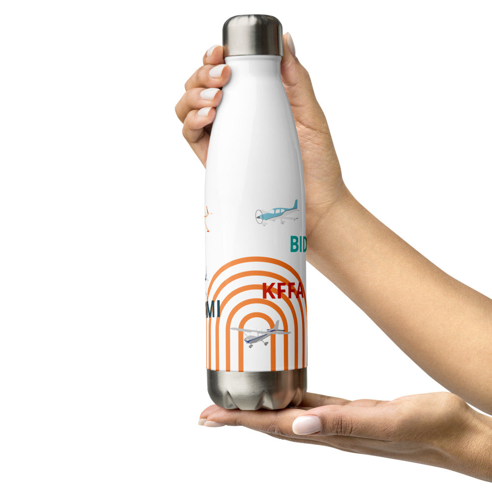 Airport - Aircraft Aviation -  Double Wall Insulated Stainless Steel Water Bottle 17oz - Sustainable living