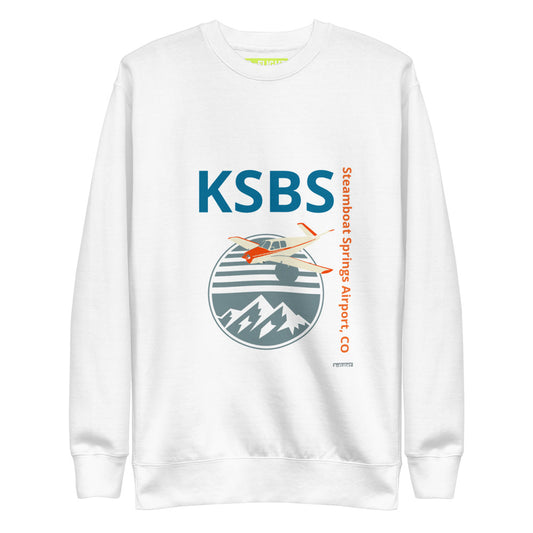 KSBS Steamboat Springs Airport, CO Unisex Fleece Pullover VTAIL Bonanza