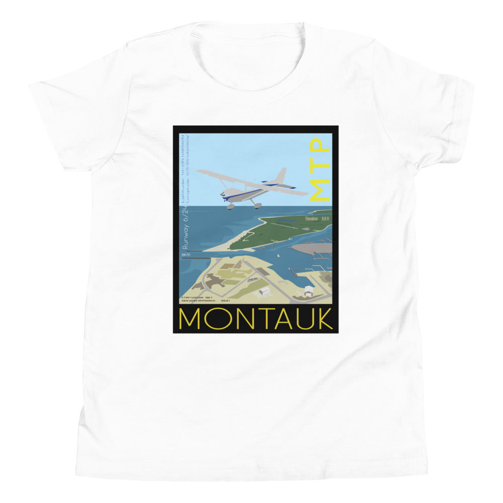 CESSNA 172 Skyhawk - Montauk Airport MTP New York Vintage Aviation - Kids Short Sleeve T-Shirt