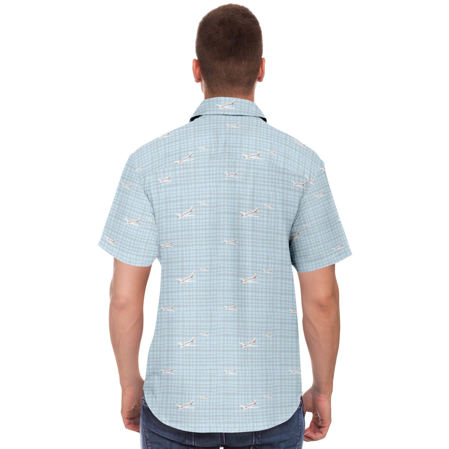 A36 Bonanza printed Short Sleeve Button Down Shirt