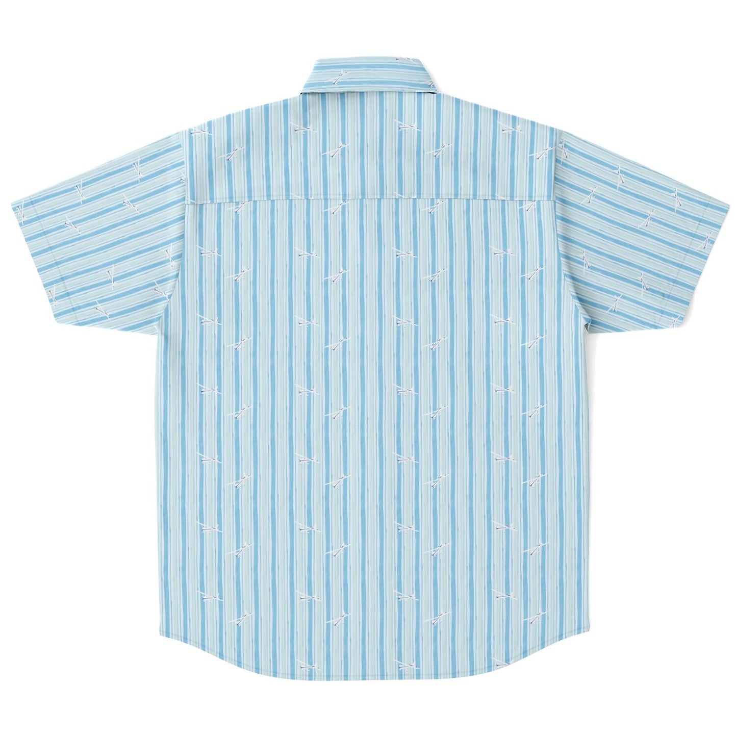 Button-down striped shirt CESSNA 172 Skyhawk white-blue aircraft - poplin feel- Short-sleeve