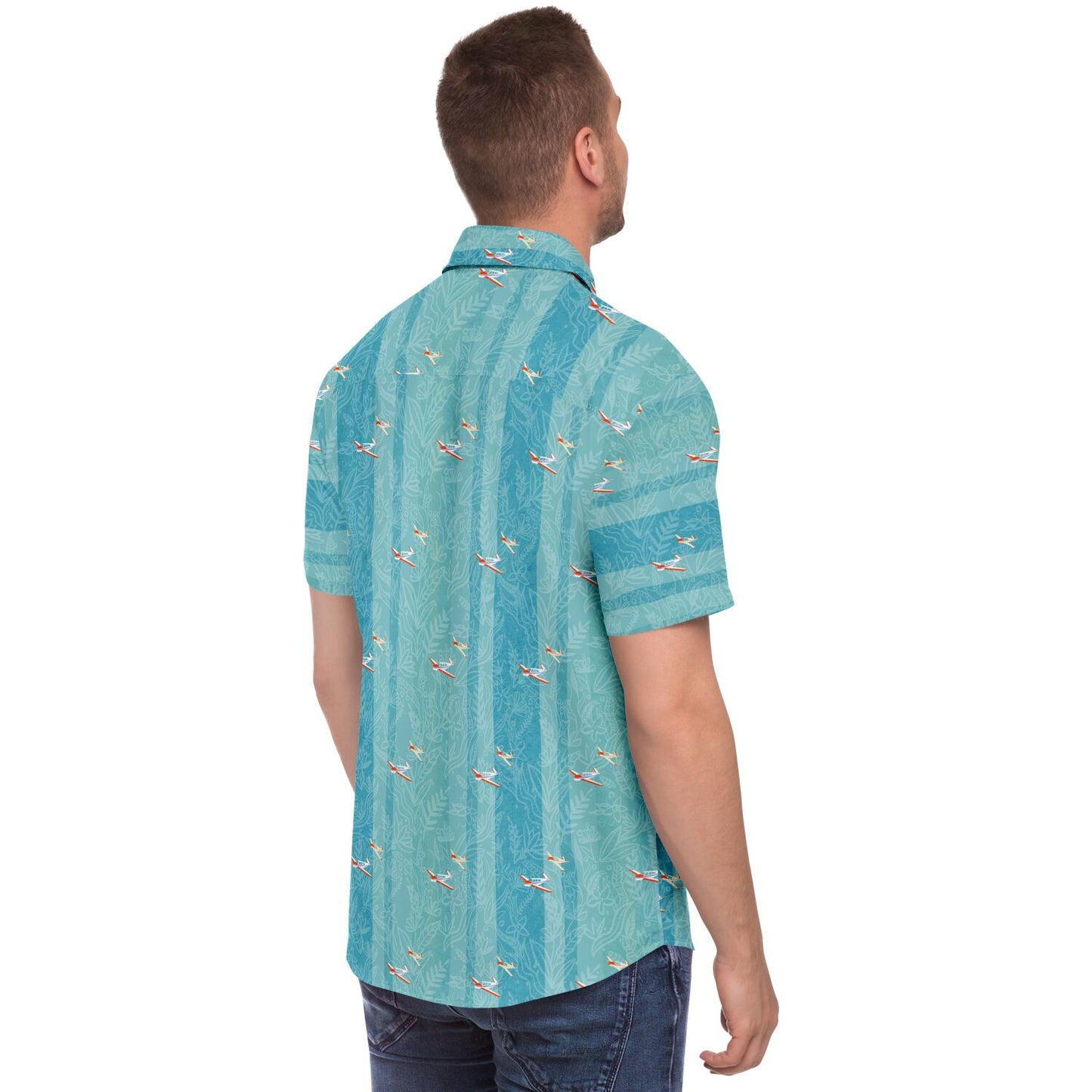 Vintage VTAIL BONANZA printed Short Sleeve Button Down Shirt - poplin