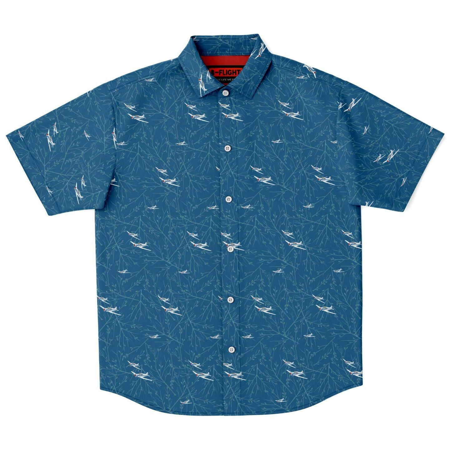 Yak 18-T Yakolev blue Short Sleeve Button Down Shirt