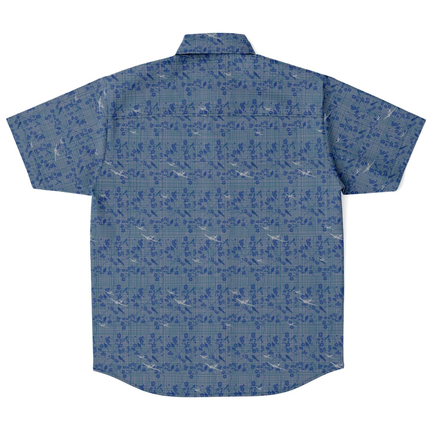 Button-down shirt SWIFT aircraft Short Sleeve whimsical navy background  print