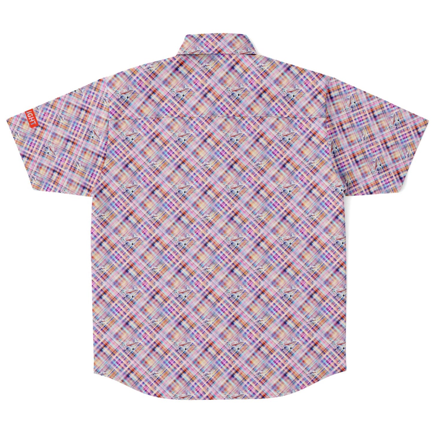 ErCoupe Aviation Summer Plaid - Short-sleeve button-down shirt - Pink plaid - poplin