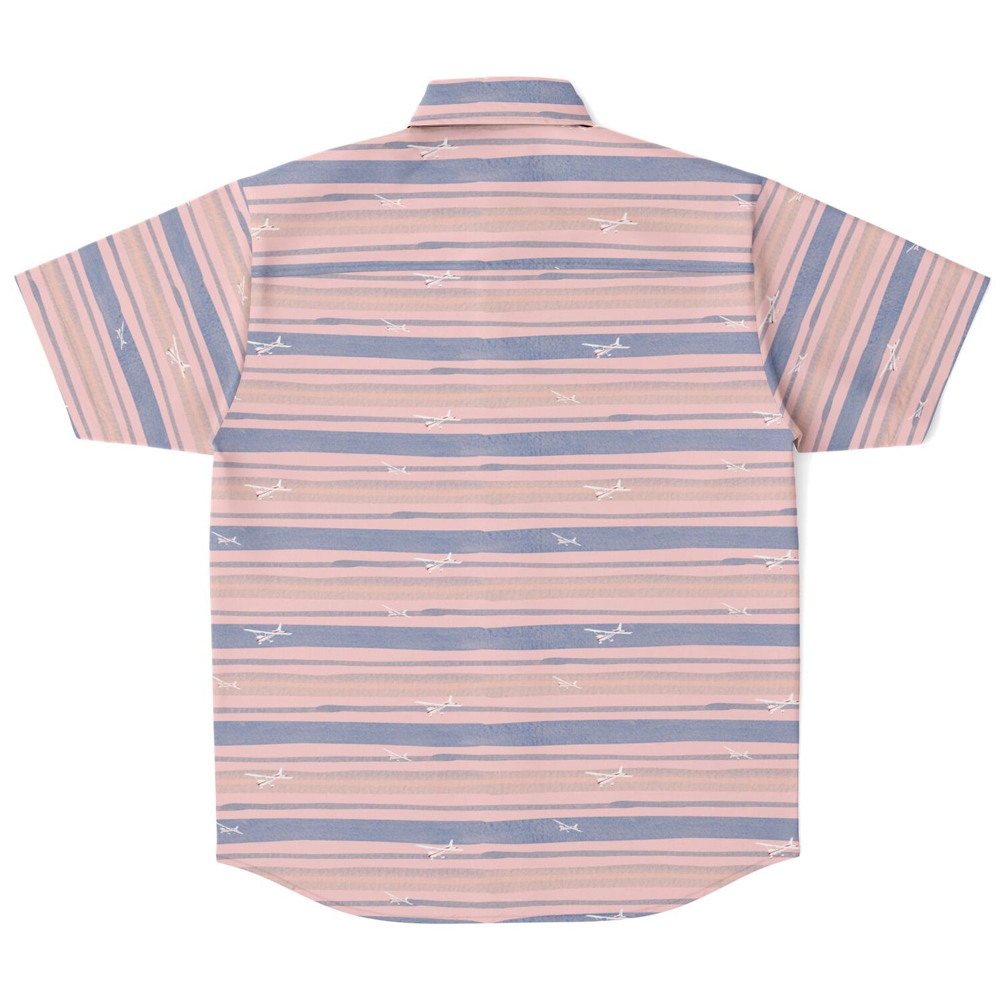 Button-down striped shirt CESSNA 172 Skyhawk white-blue aircraft - poplin feel- Short-sleeve